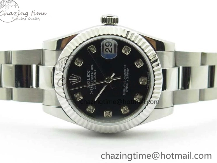 278271 Datejust Maker Edition Best SS Oyster BP 31mm Bracelet Black on Crystal Dial 1223